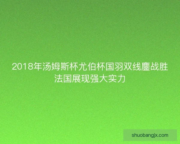 2018年汤姆斯杯尤伯杯国羽双线鏖战胜法国展现强大实力